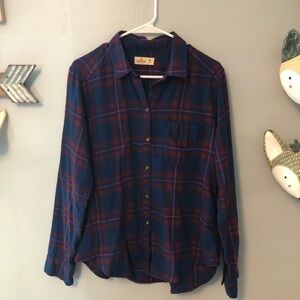Hollister plaid button down size medium